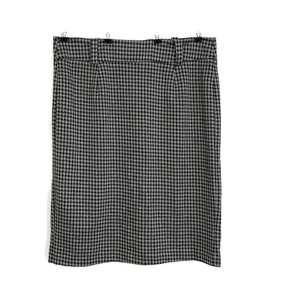 George Pencil‎ Skirt Womens 14 Black White Houndstooth Stretch Knee Length